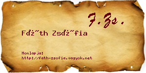 Fáth Zsófia névjegykártya