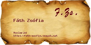 Fáth Zsófia névjegykártya
